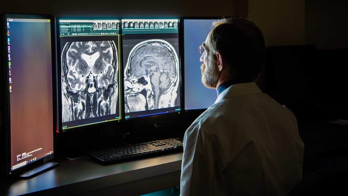 Experienced Radiologist Analyzing MRI Demonstrates Subject Matter Expertise